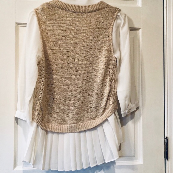 LC Lauren Conrad sweater vest and polyester blouse - Picture 4 of 7